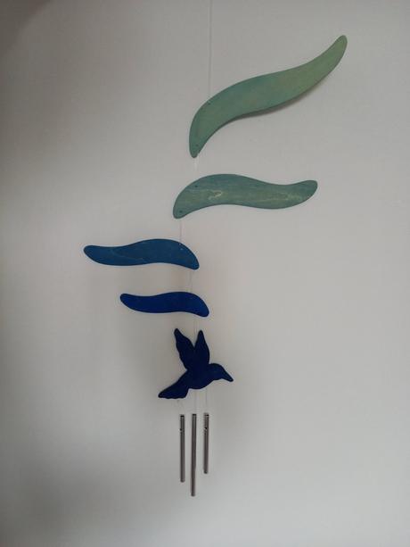 Drevená zvonkohra vtáčik, vážka, motýl rôzne farby, 