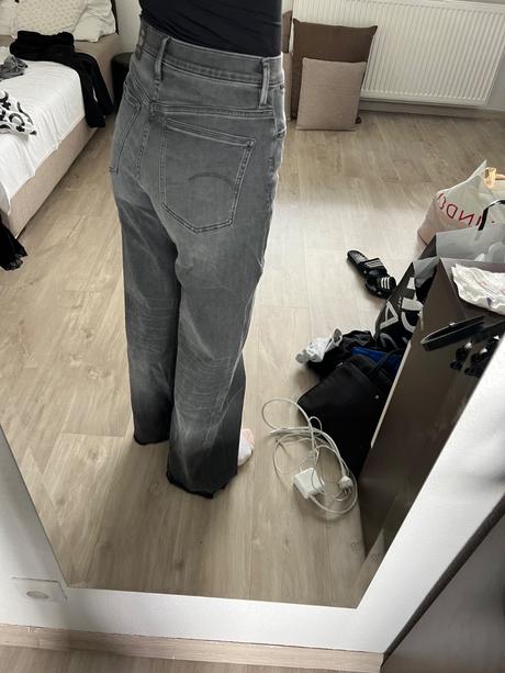 Dámske šedé široké rifle, g-star raw,s