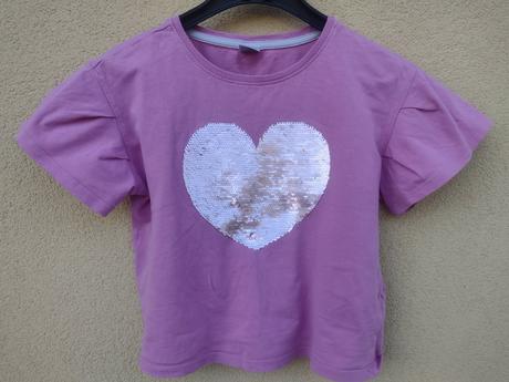 Ružové tričko so srdiečkom, 134