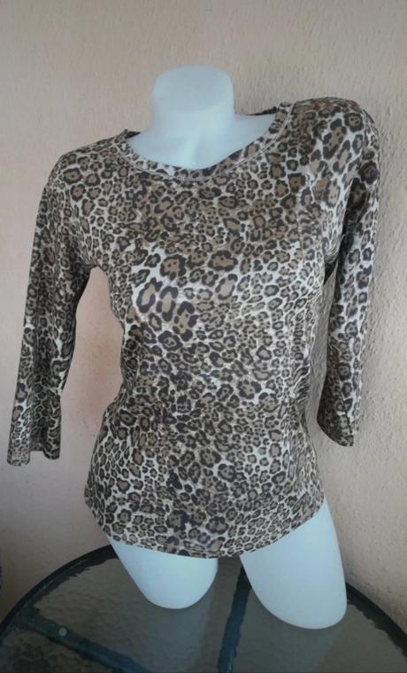 Top, tričko, leopardí vzor, s, s