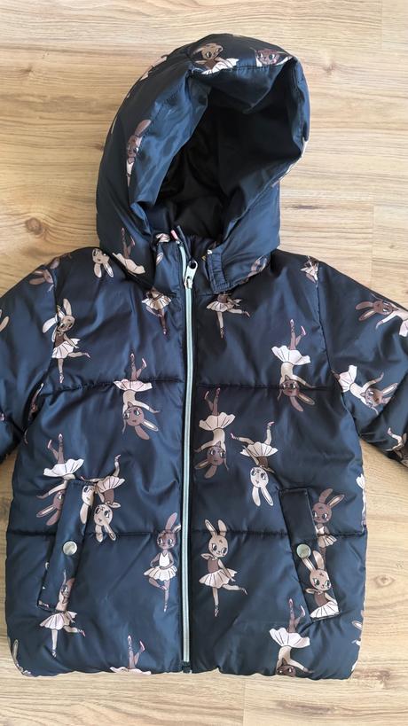 Zimná bunda baletka zajacik, h&m,128
