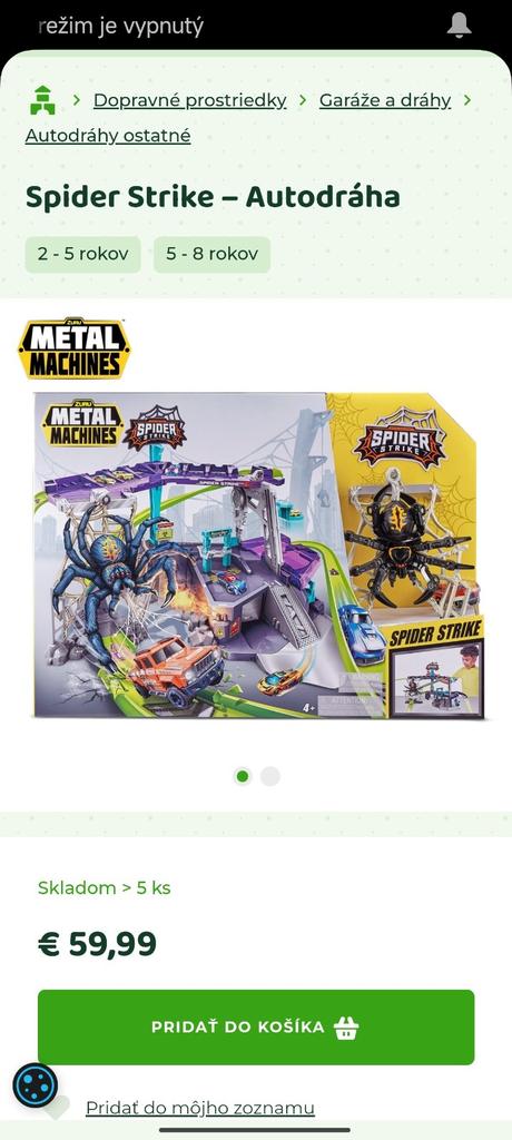 Predám dráhu spider strike, 