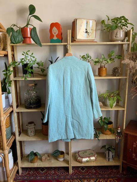 Zara mint mentolové sako na gombik, zara,s