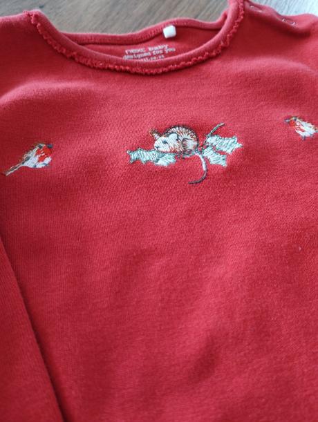 Krásne bodynká next s výšivkou vianočné, 86–98