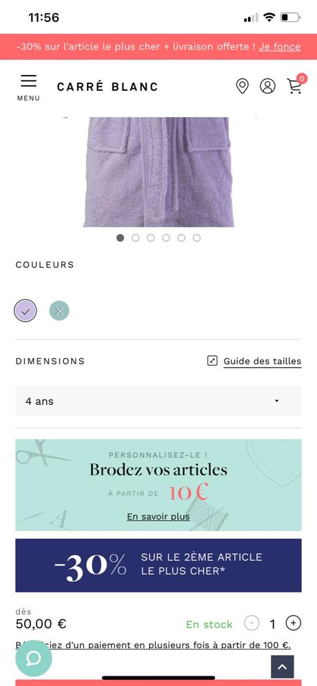 Carre blanc luxusný župan vek.4, 104