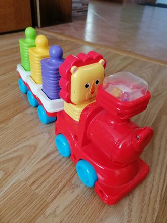 Dráha pre deti, stavebnica - vlak lev fisher price,