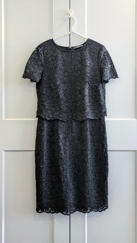Čierne čipkované puzdrové šaty esprit, esprit,l