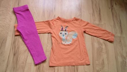 Legínky 98/104 + tričko s veveričkou 98, lupilu,98