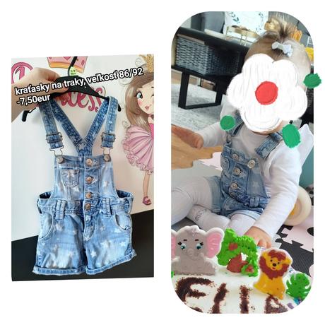 Nádherné kraťasky riflové na traky 86/92, h&m,86