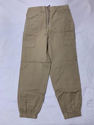 Pieskové 3/4 kapsáče s vyšším pásom na gumu a zips, l / m