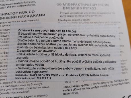 Odsávačka nosových hlienov, nuk