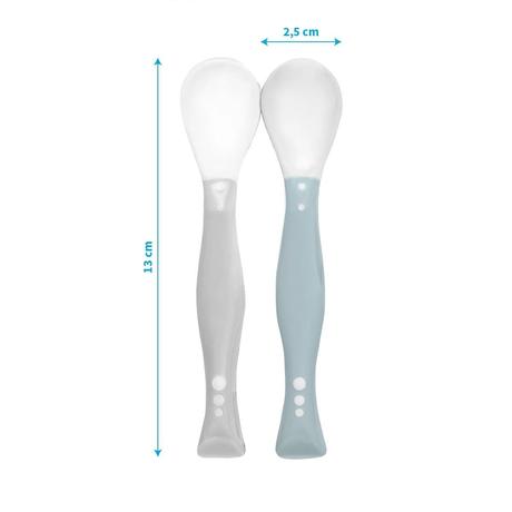 Babyono 1066 flexibilné lyžičky šedá/modrá 2ks, 6m,
