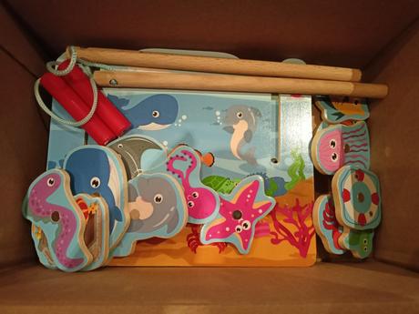 Drevená hračka - chytanie na udicu, 