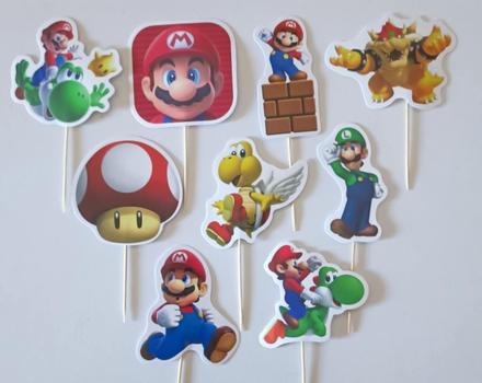 Tortový zápich super mário (15ks),