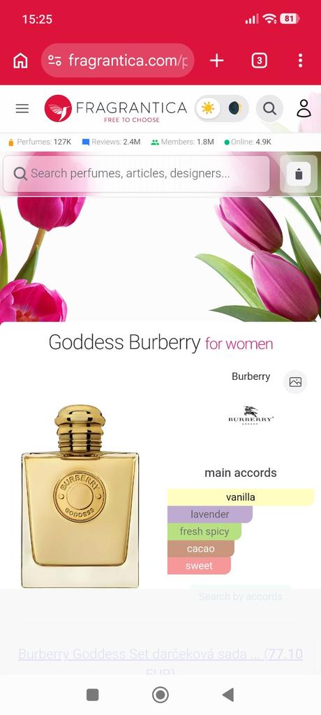Burberry goddess edp 100ml.,