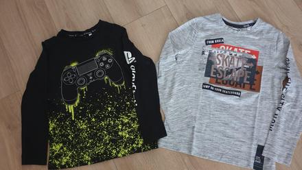 2x tričko s dlhým rukávom, c&a,134