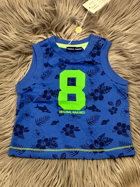 Chlapčenské vzorované tielko modré (3-6 mes.), original marines,62 / 68