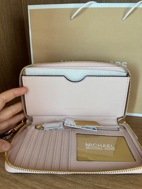 Michael kors kožená wristlet peňaženka, michael kors