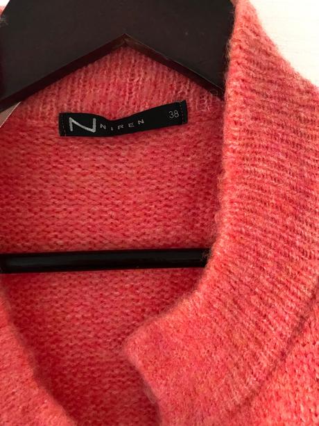 Dlhý marhuľový kardigan s prímesou vlny, m