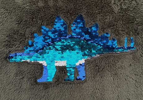 Huňatá glitrovaná dinko mikina veľ. 122/12d, h&m,128