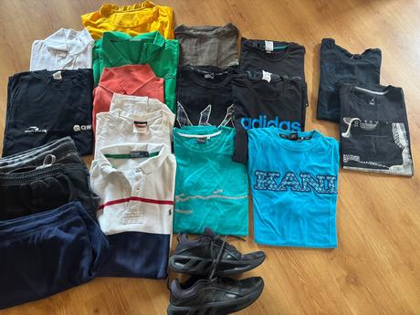 Balík oblečenia xxl a tenisky adidas 46, adidas,xxl