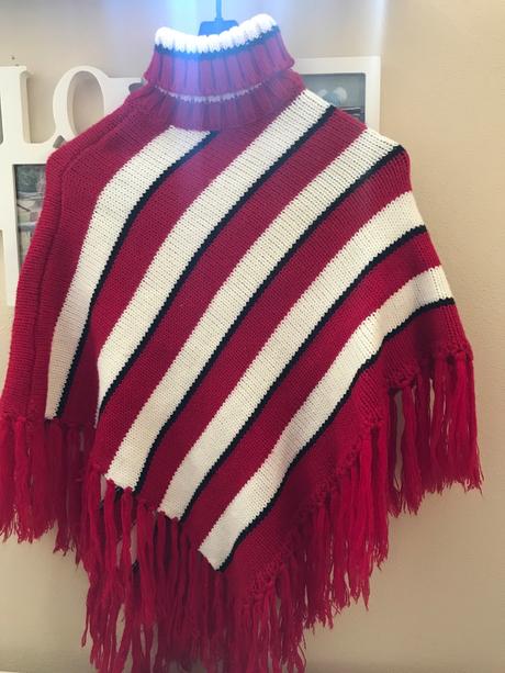 Detské pletené pončo, 128