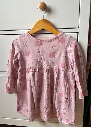 Ružové bavlnené jabĺčkové šaty, 104, 104