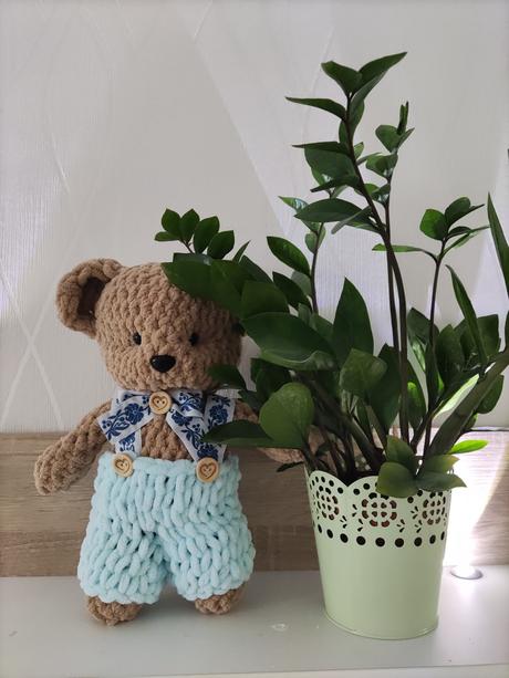 Pletený medvedík s menom dieťatka,