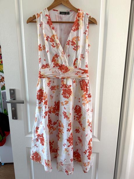 Krásne letné šaty od mexx s oranžovými a červenými, mexx,42