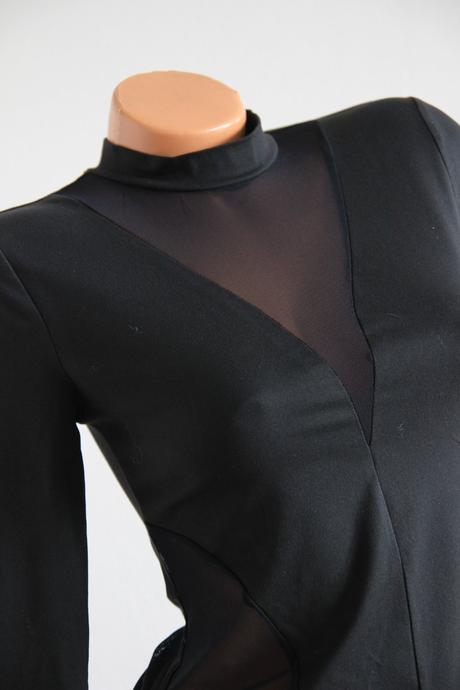 Čierny body top so sieťkou, s, s