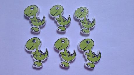 Drevený gombík dinosaurus, 