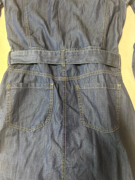 Džínsové dlhé šaty s opaskom zn. uncs, m / s