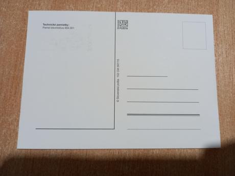 Pamätná pohľadnica a známka parná lokomotíva priev,