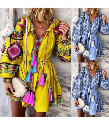 Modre saty boho style, 