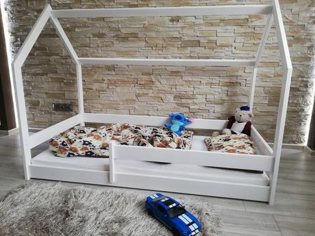 Detská posteľ domček, šírka (cm): 80,dĺžka (cm): 160