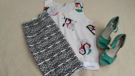 Vzorovaná sukňa, river island,s