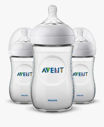 Avent scf033/37 detská fľaša natural 3x260ml, 1m+, avent