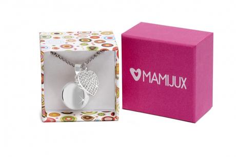 Anjelsky zvonček mamijux srdce s bielymi krištál.,