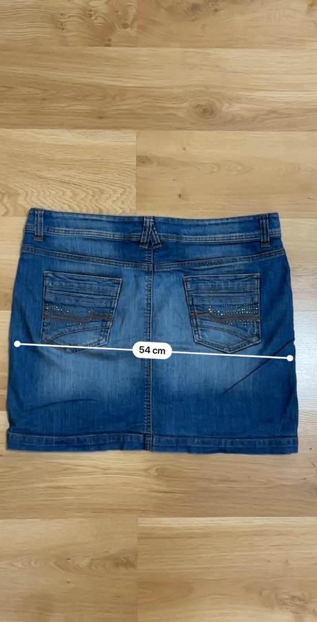 Rifľová sukňa s kamienkami, c&a,46