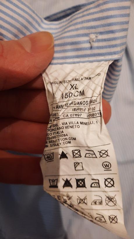 Benneton košeľa modrá  - 152, benetton,152