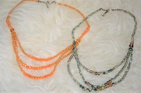 Korálkový trblietavý viacradový náhrdelník, 