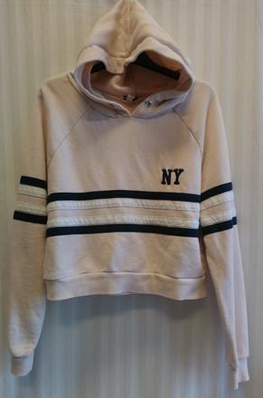 Dámska ružová crop mikina s kapucňou, subdued, s, s