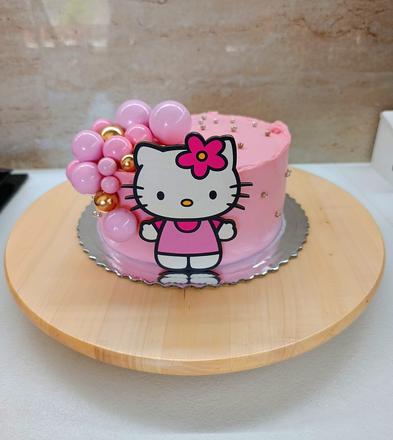 Zapich hello kittty a balóniky na tortu,