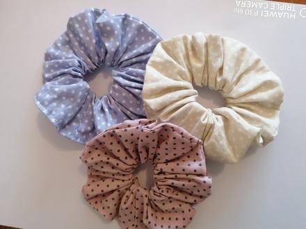 Sada 3ks retro gumičiek do vlasov - bodky,