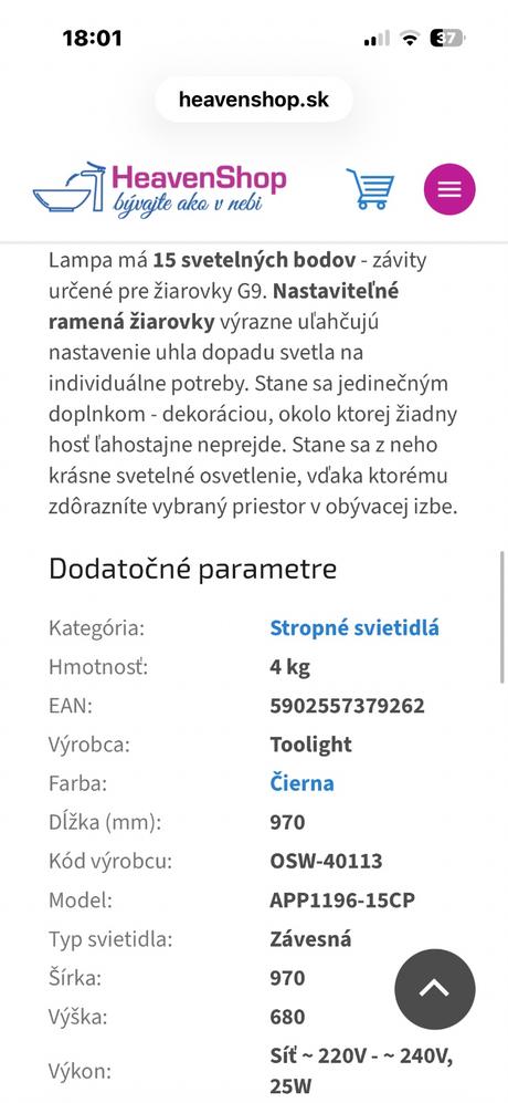 Moderná a dekoratívna lampa, 