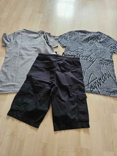 Nenosené kraťasy + 2 tričká, h&m,170