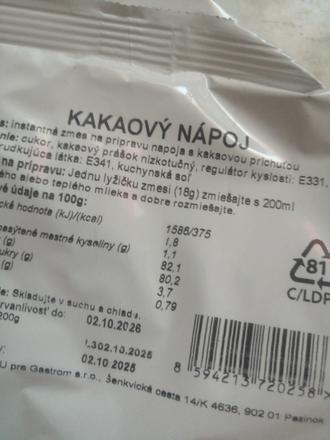 Kakaovy napoj 3 ks,