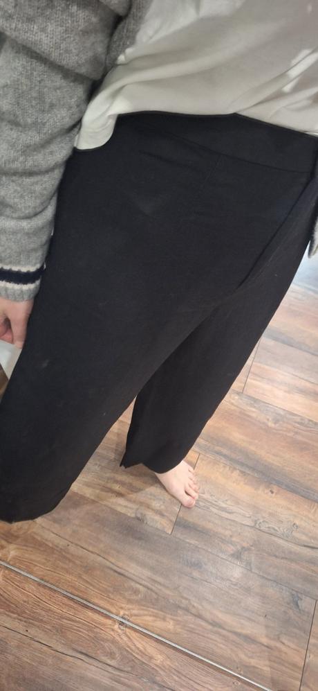 Ľanové čierne šioké nohavice h&m vel 36, h&m,36