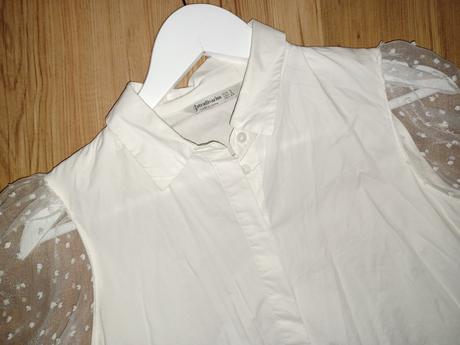 Bluzka s transparentným rukavmi, stradivarius,s