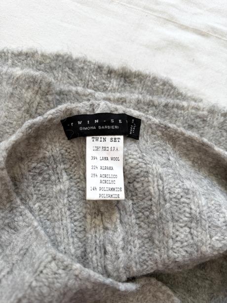 Sivá vlnená šatka twin set, twinset